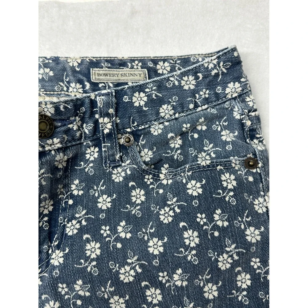 Ralph‎ Lauren Kids Bowery Skinny Jeans Blue Floral Print Size 8
